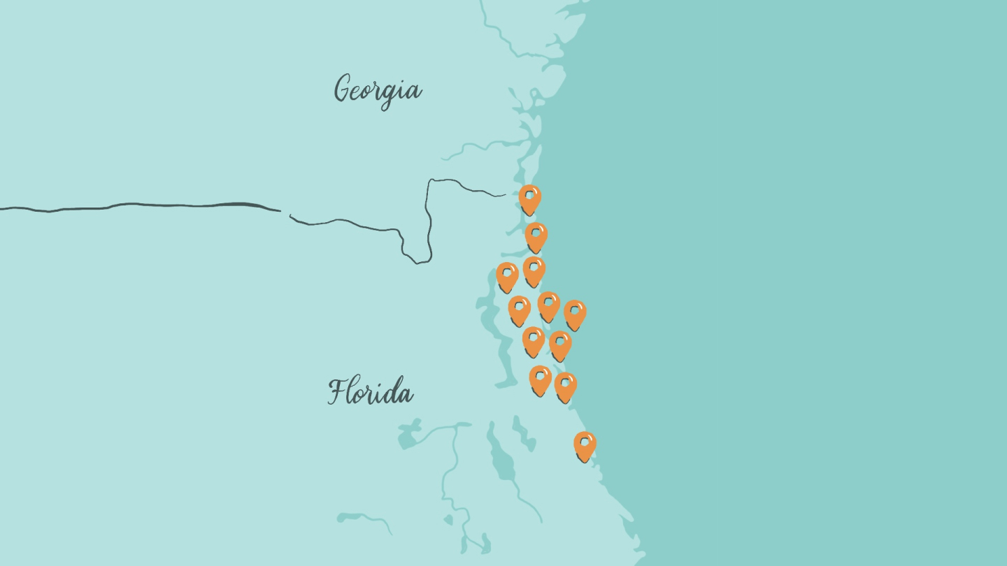 Florida locations map