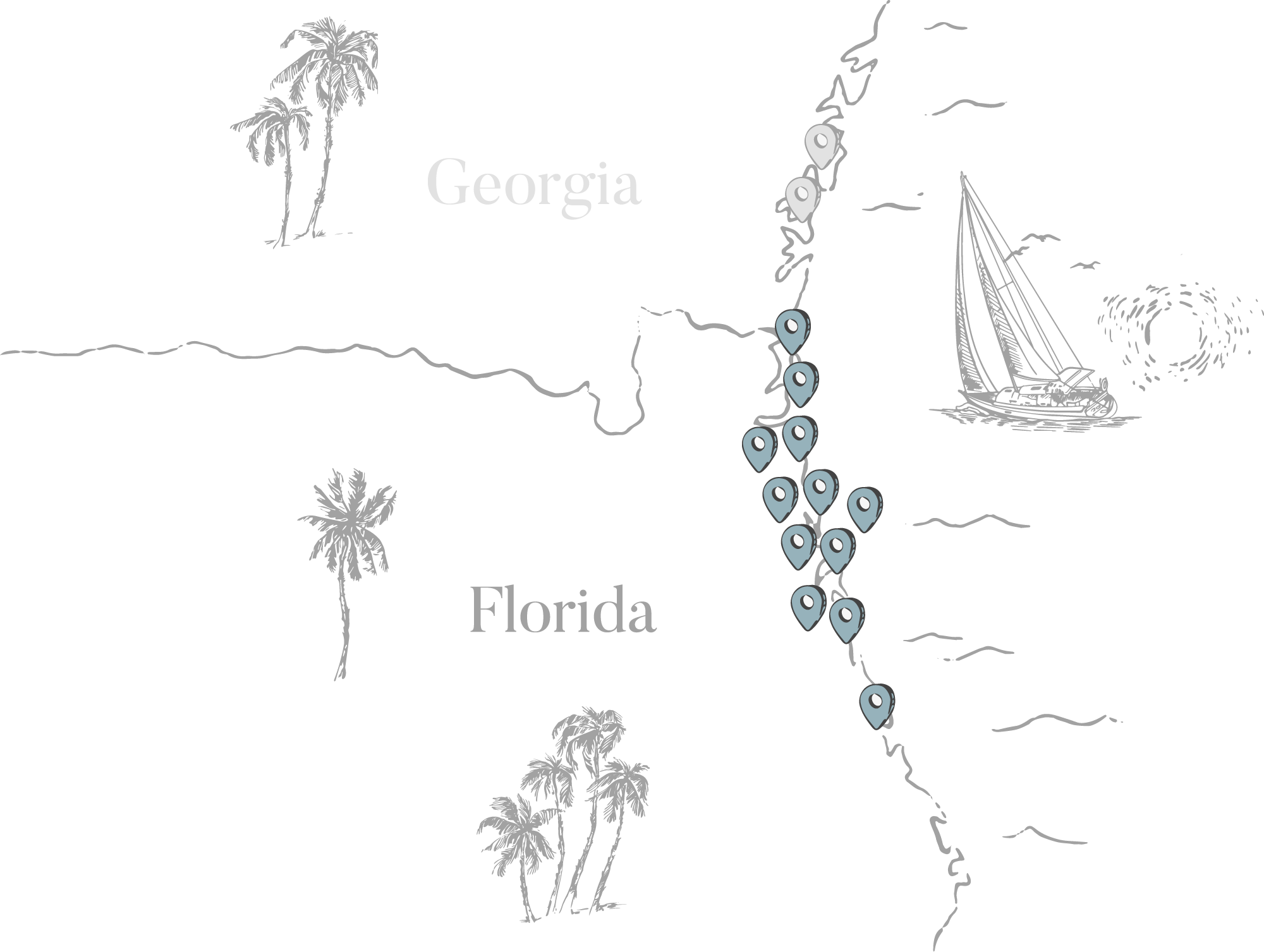Florida locations map
