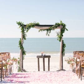 2-post arbor for beach wedding