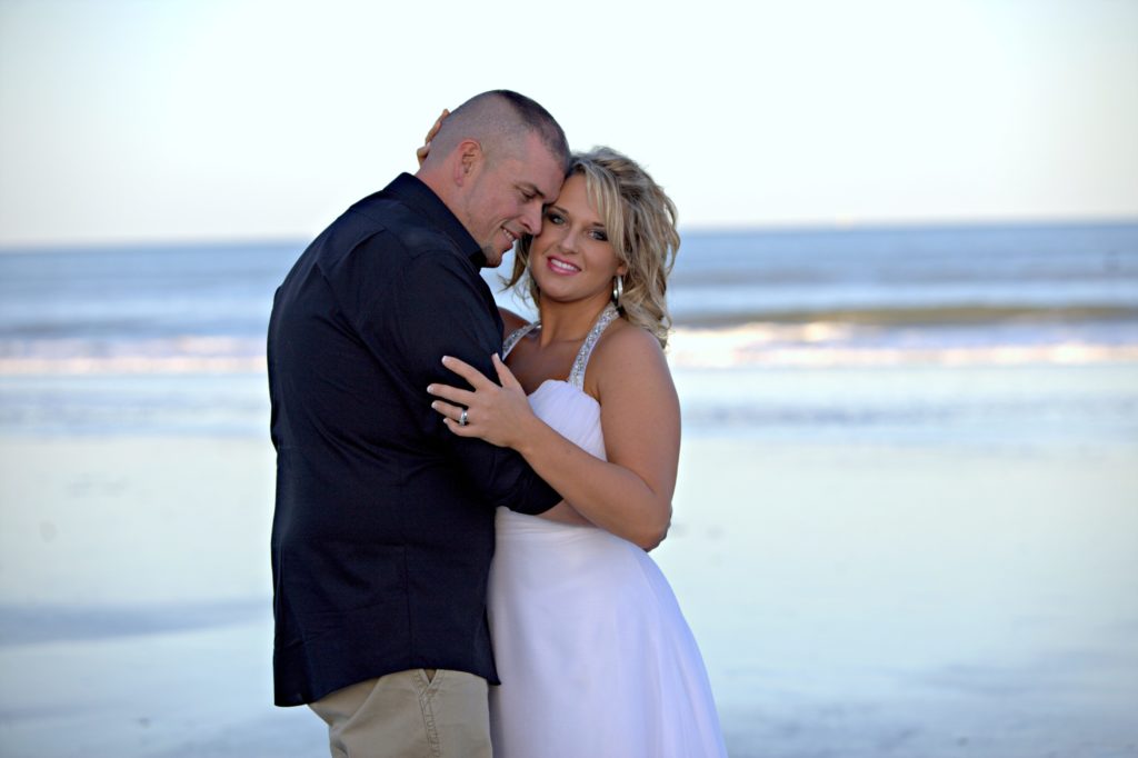 bride and groom on the beach