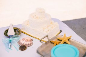 White Wedding Beach Cake for Your Florida Beach Mini Reception