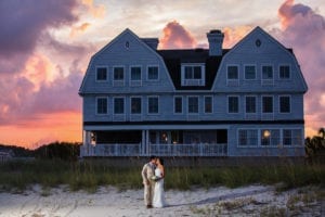 a couple who got married on Amelia Island Beach at elizabeth point lodge, florida beach wedding, wedding planner