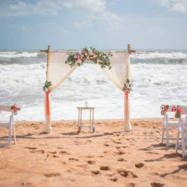 2-post arbor on sunkissed beach