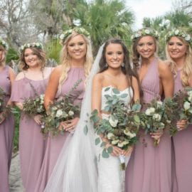 beach wedding bridal party
