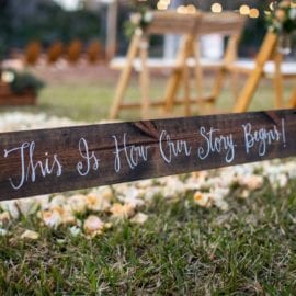 Wedding sign in Florida with beautiful message