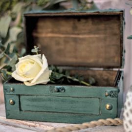 Decorative box used during beach wedding in Georgia