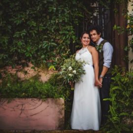 Bride & groom pictured at St. Augustine wedding venue.