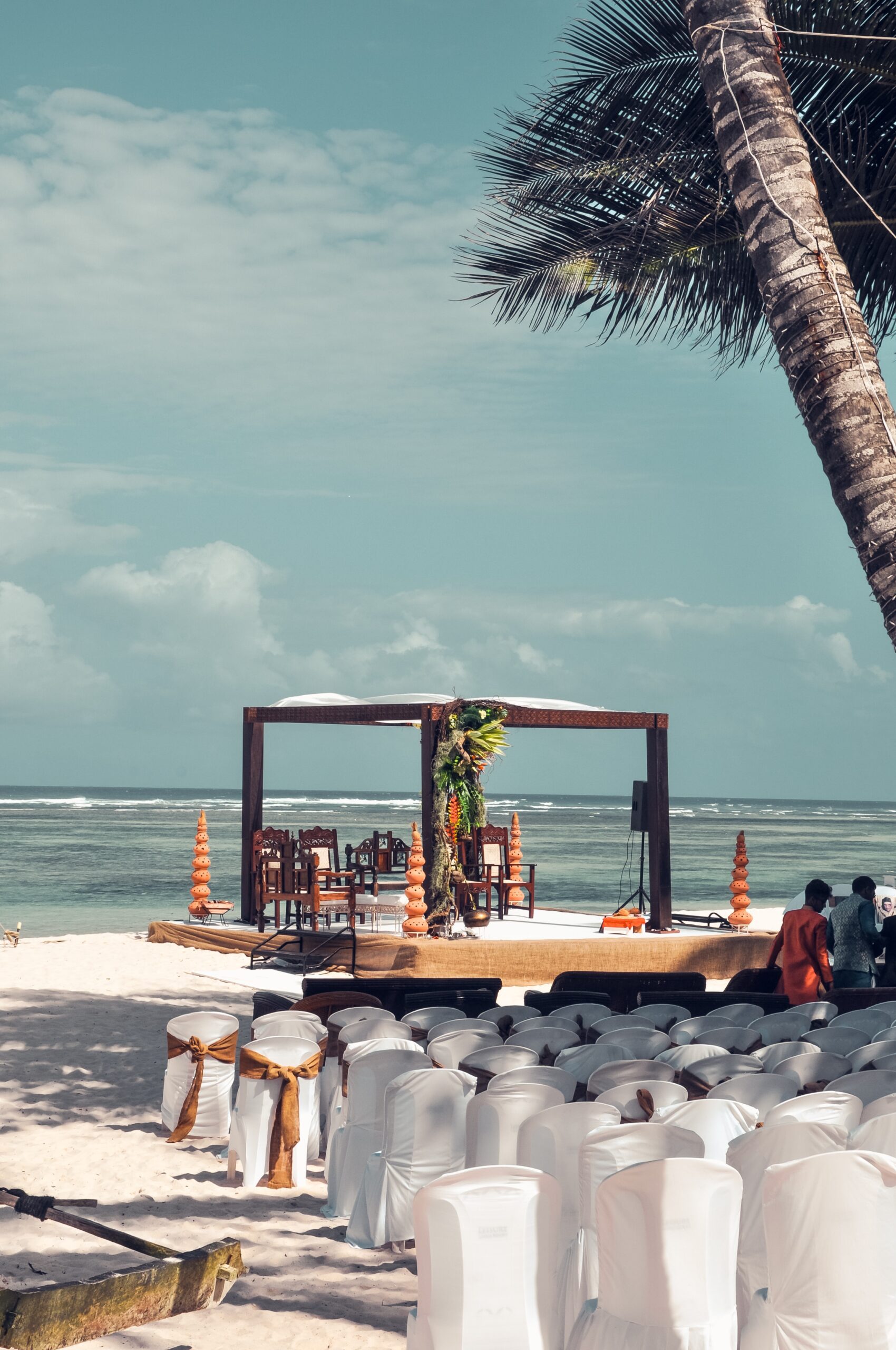 an indian wedding set up on the beach in jekyll island, beach wedding, wedding planner